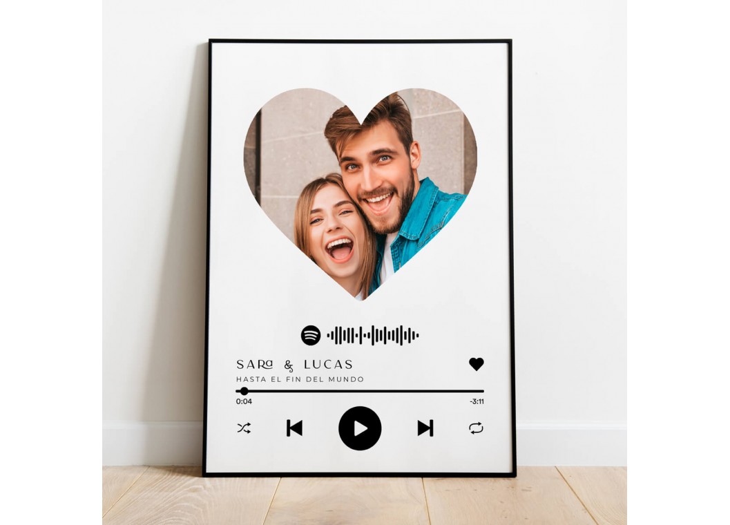 Lámina personalizada con foto y código Spotify. Varios tamaños